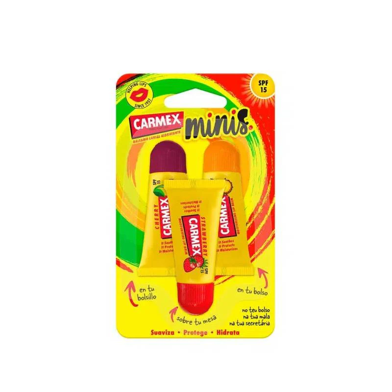 Carmex Minis Tubo Hidratante Labial SP15 3x5g - Image 2