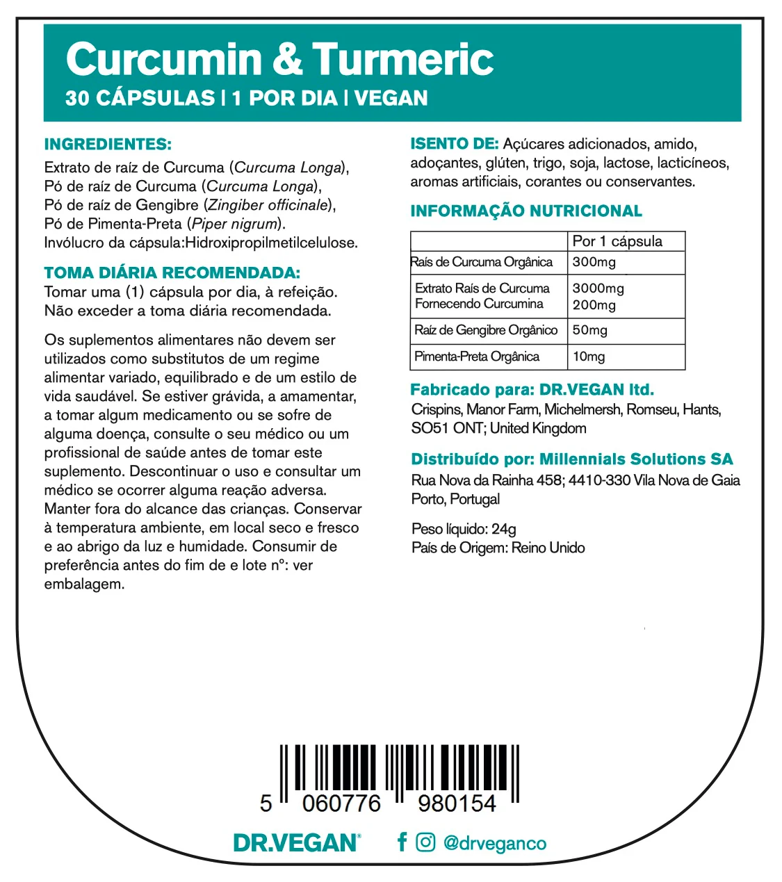 DR VEGAN Curcumin & Turmeric x30 - Image 7