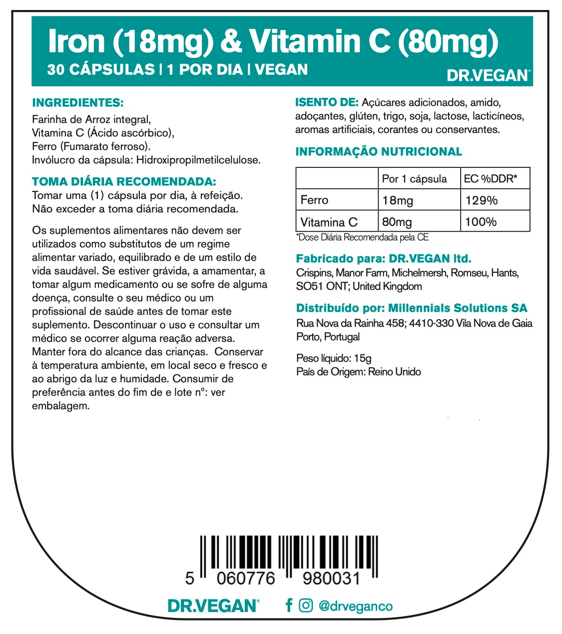 DR VEGAN Gentle Iron & Vitamin C x30 - Image 7