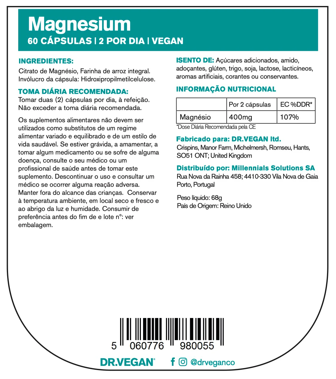 DR VEGAN Daily Magnesium x60 - Image 7