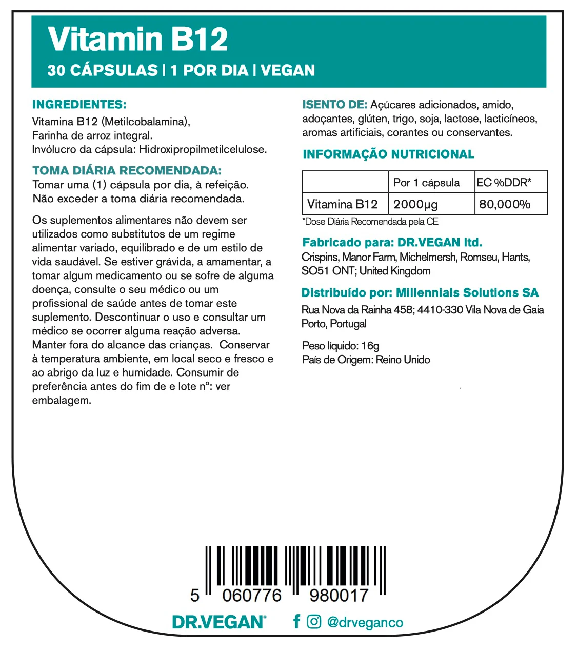 DR VEGAN Daily Vitamin B12 x30 - Image 7