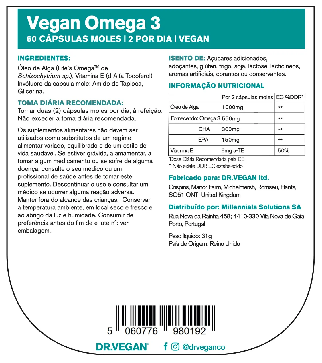 DR VEGAN Omega 3 x60 - Image 7