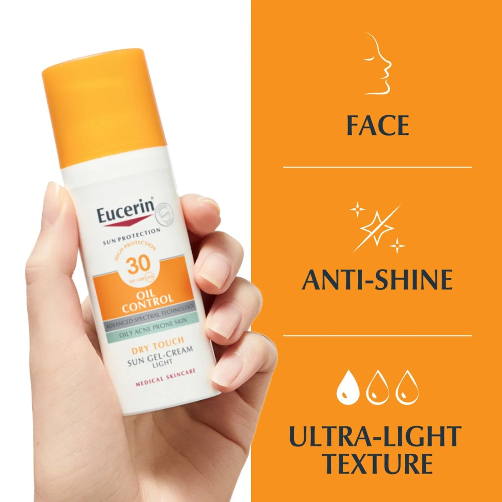 Eucerin Sun Oil Control Gel-Creme Solar Toque Seco FPS30 50 ml (1,69 fl oz) - Image 4