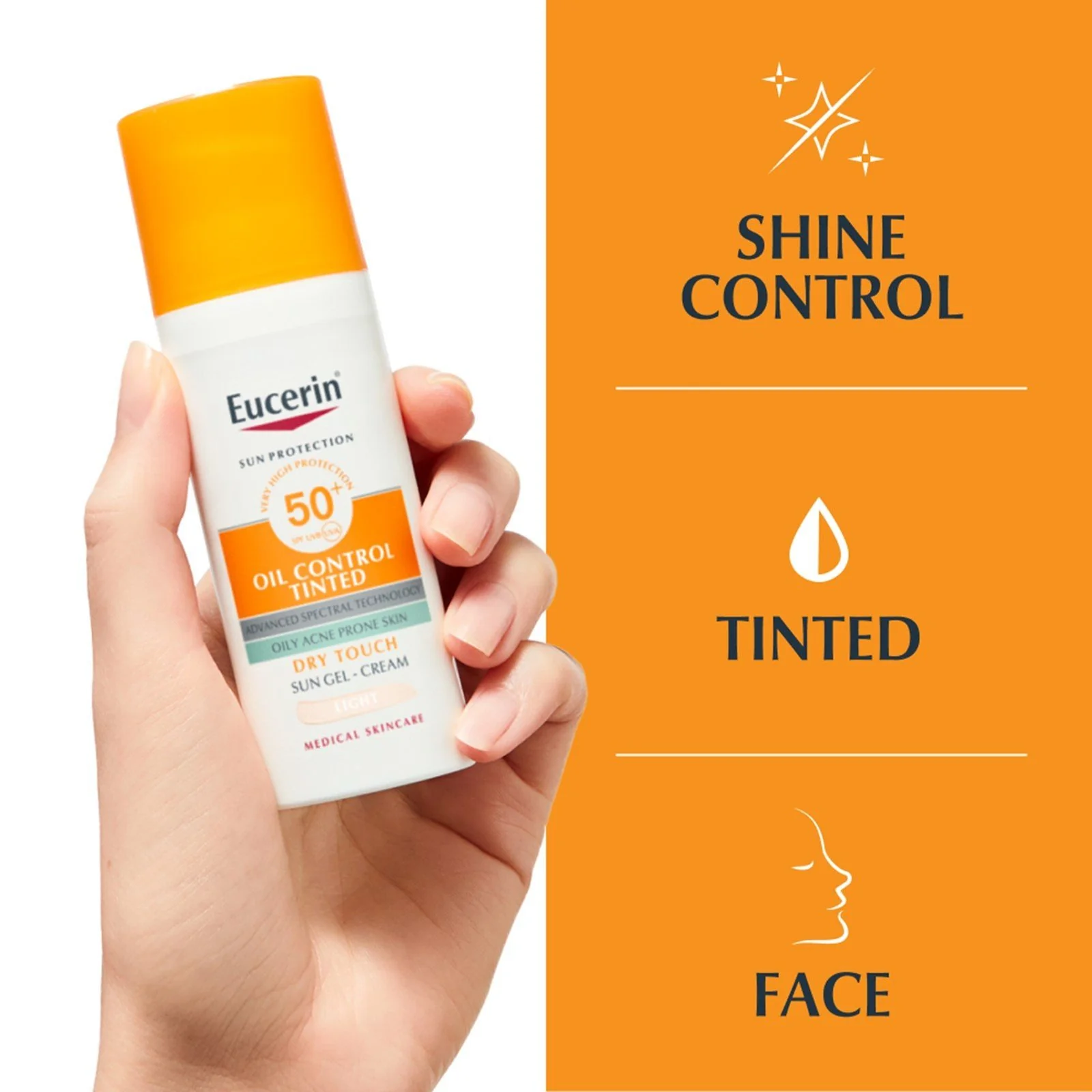 Eucerin Sun Oil Control Gel-Creme com Cor Toque Seco FPS50+ Leve 50ml (1,69 fl oz) - Image 3