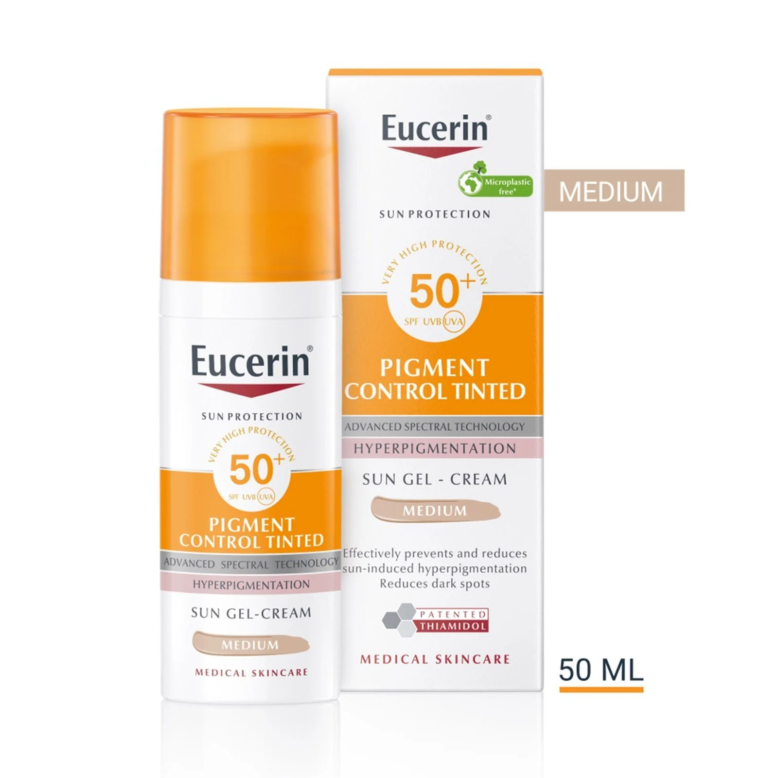 Eucerin Sun Pigment Control Gel-Creme Solar com Cor FPS 50+ Médio 50ml (1,69 fl oz) - Image 2