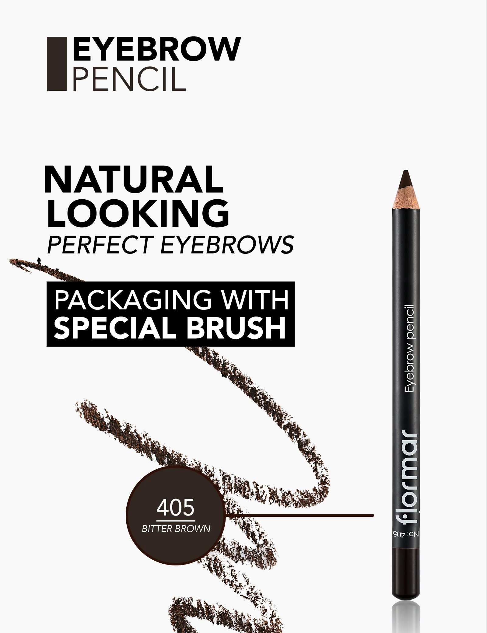 Flormar Eyebrow Pencil 405 Bitter Brown - Image 5