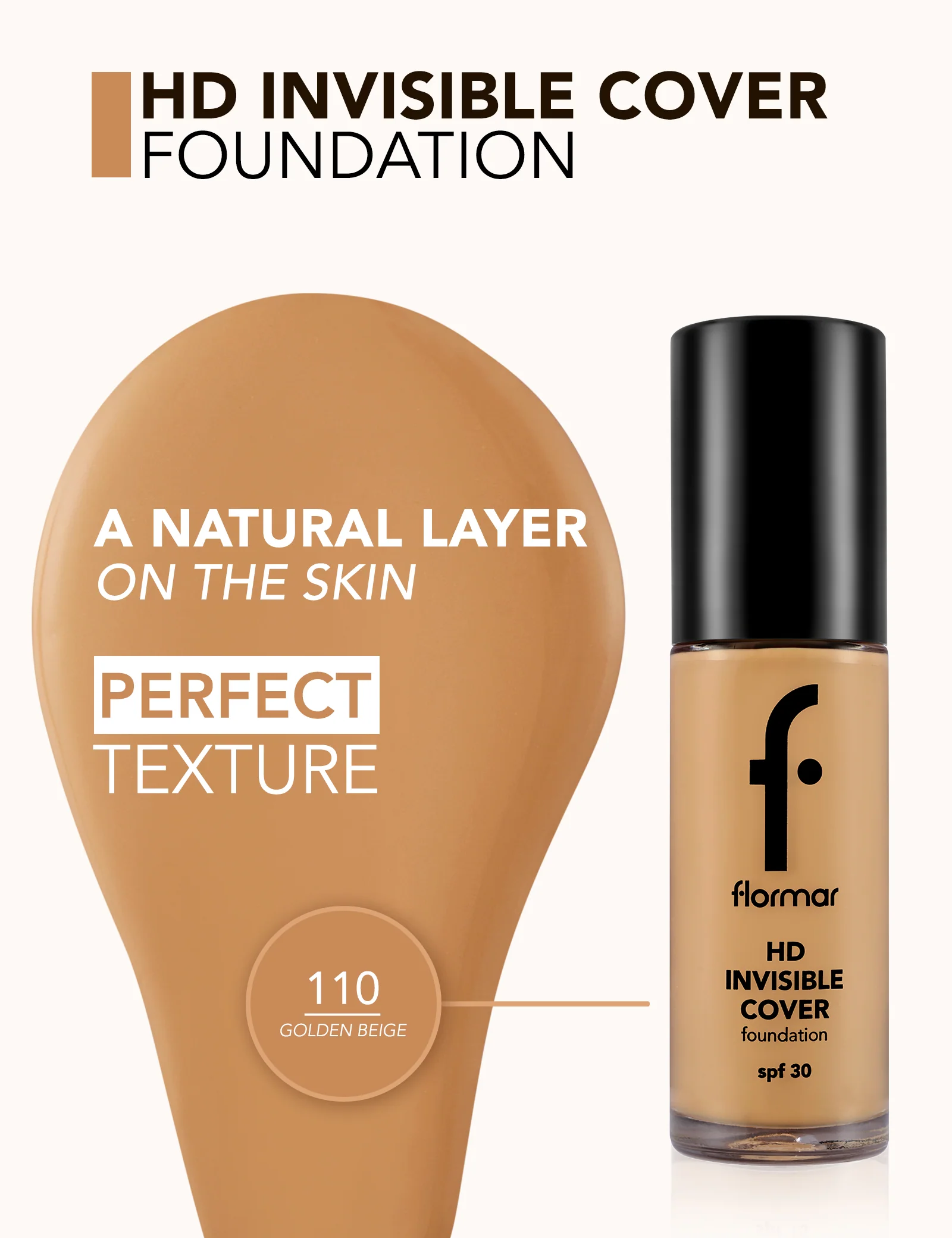 Flormar Hd Invisible Cover 110 Golden Beige Np - Image 4