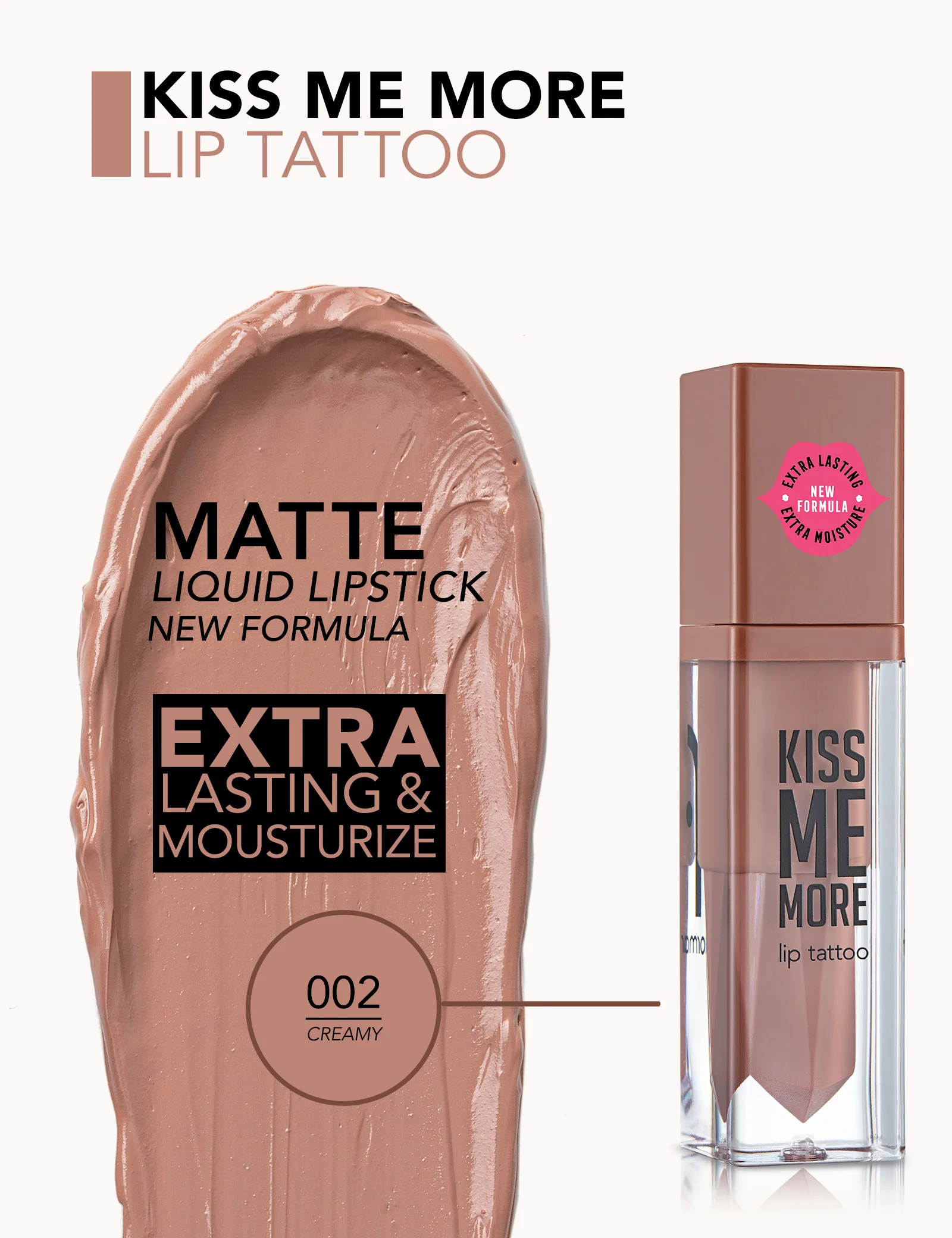Flormar Kiss Me More Lip Tattoo 02 Creamy - Image 4
