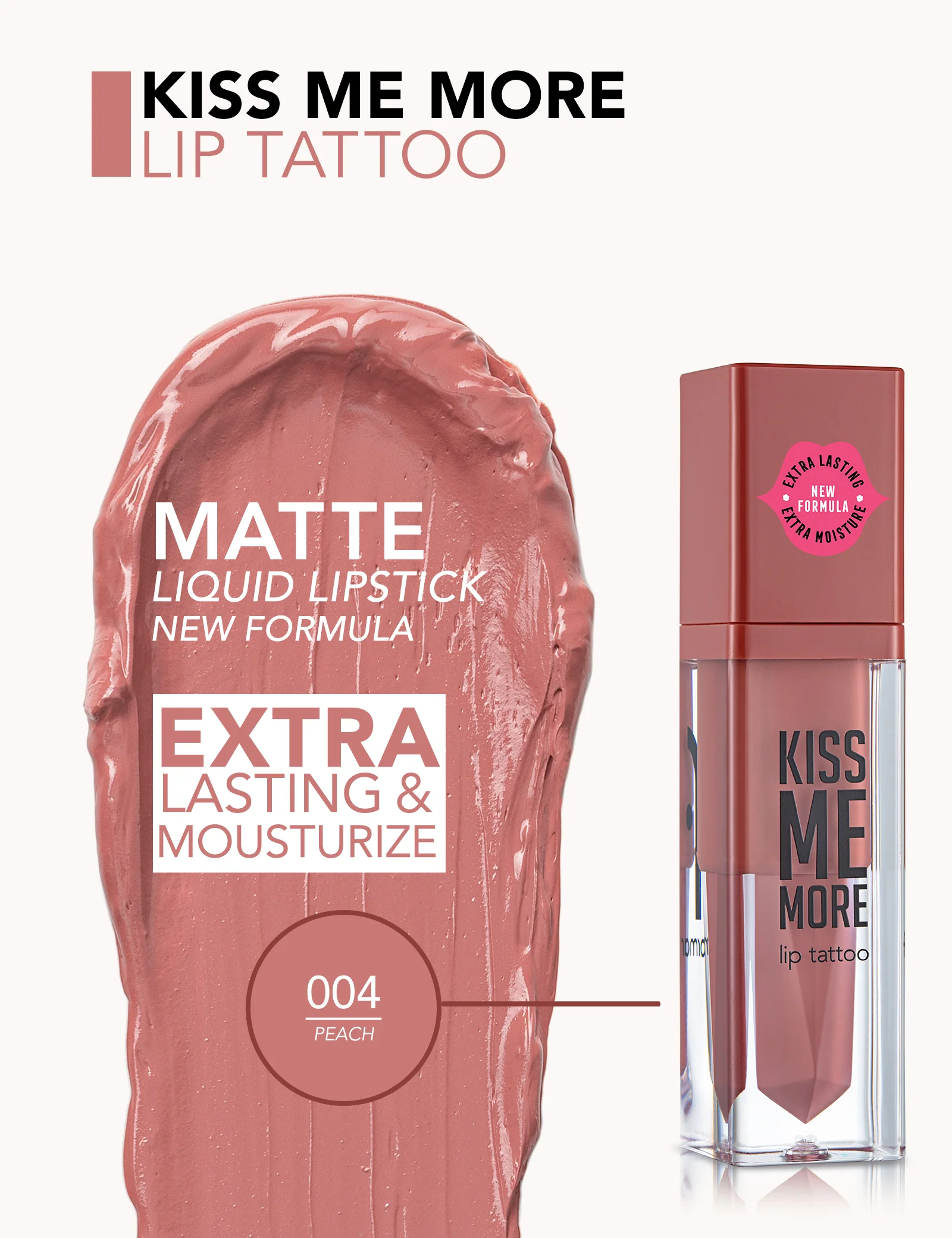 Flormar Kiss Me More Lip Tattoo 04 Peach - Image 4