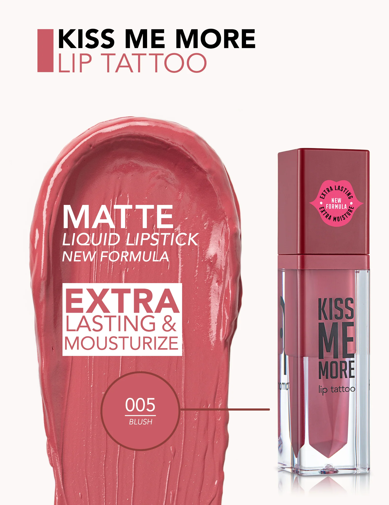Flormar Kiss Me More Lip Tattoo 05 Blush - Image 4