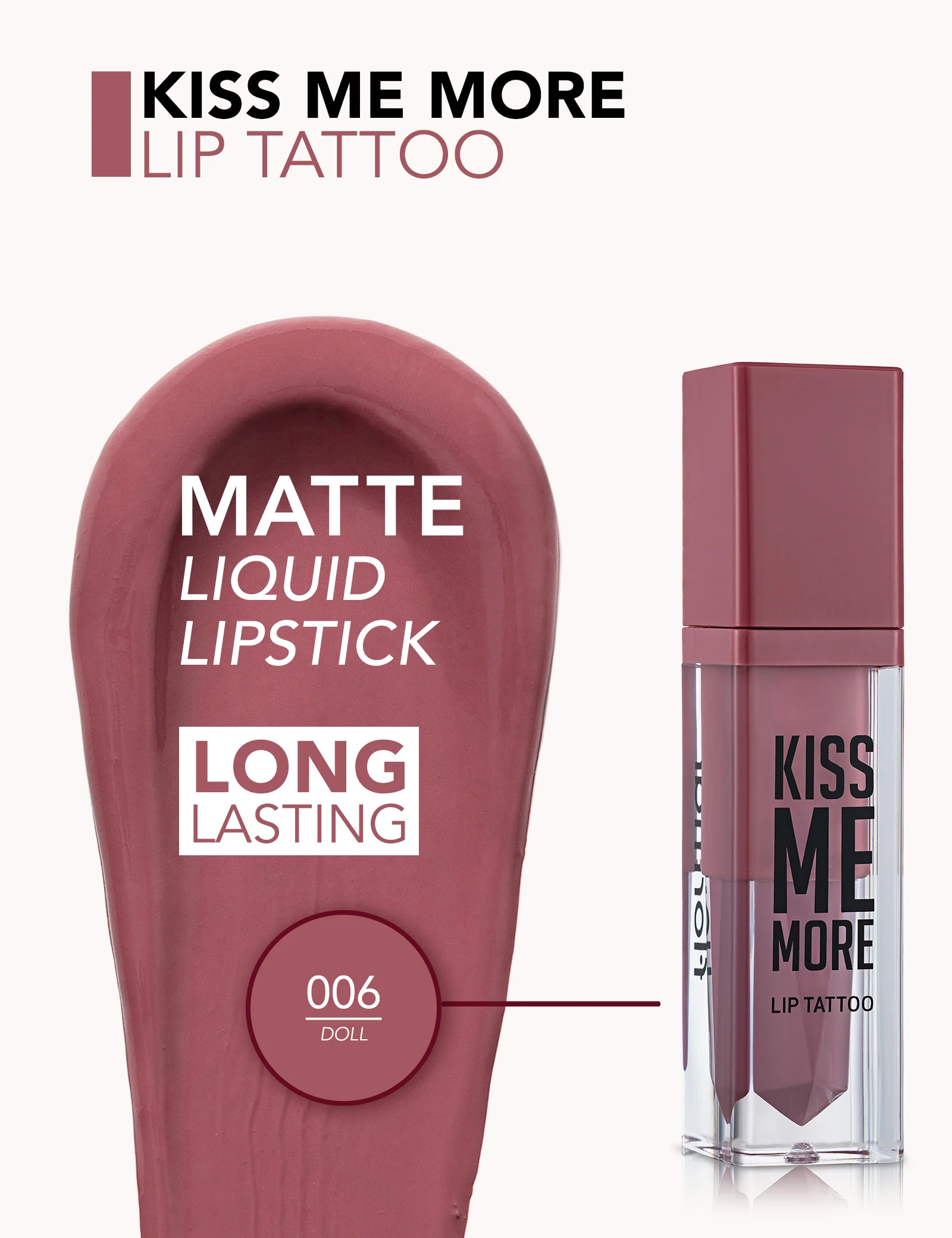 Flormar Kiss Me More Lip Tattoo 06 Doll - Image 4