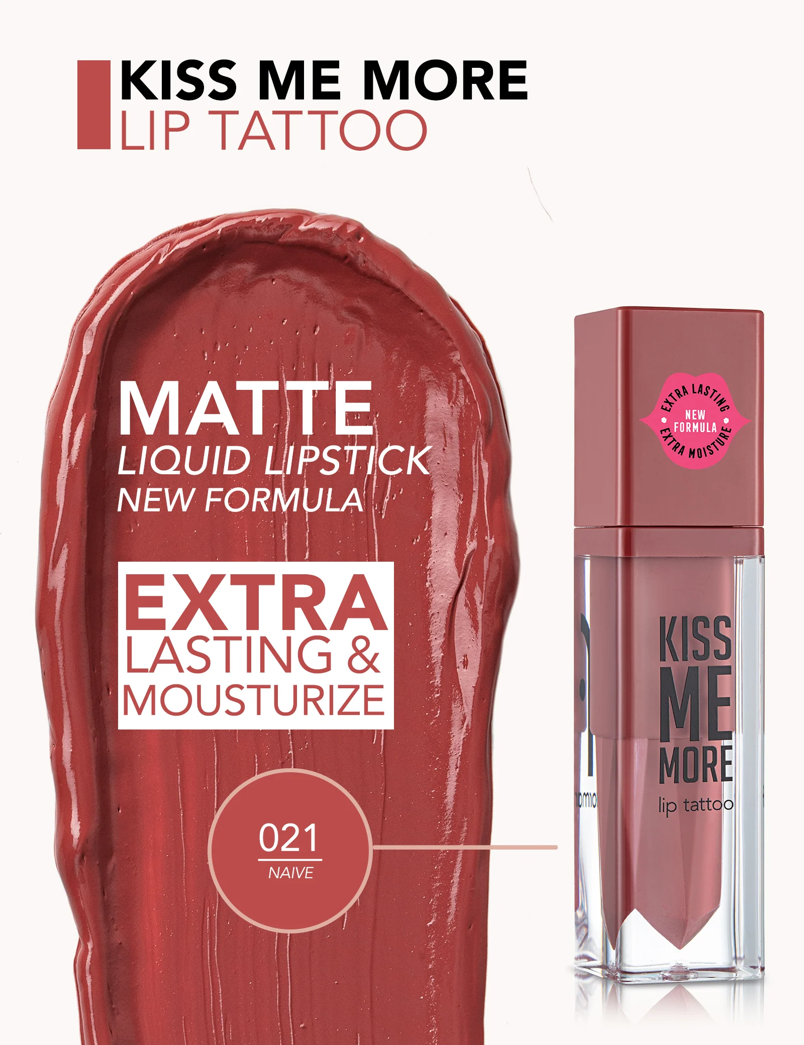 Flormar Kiss Me More Lip Tattoo 21 Naive - Image 4