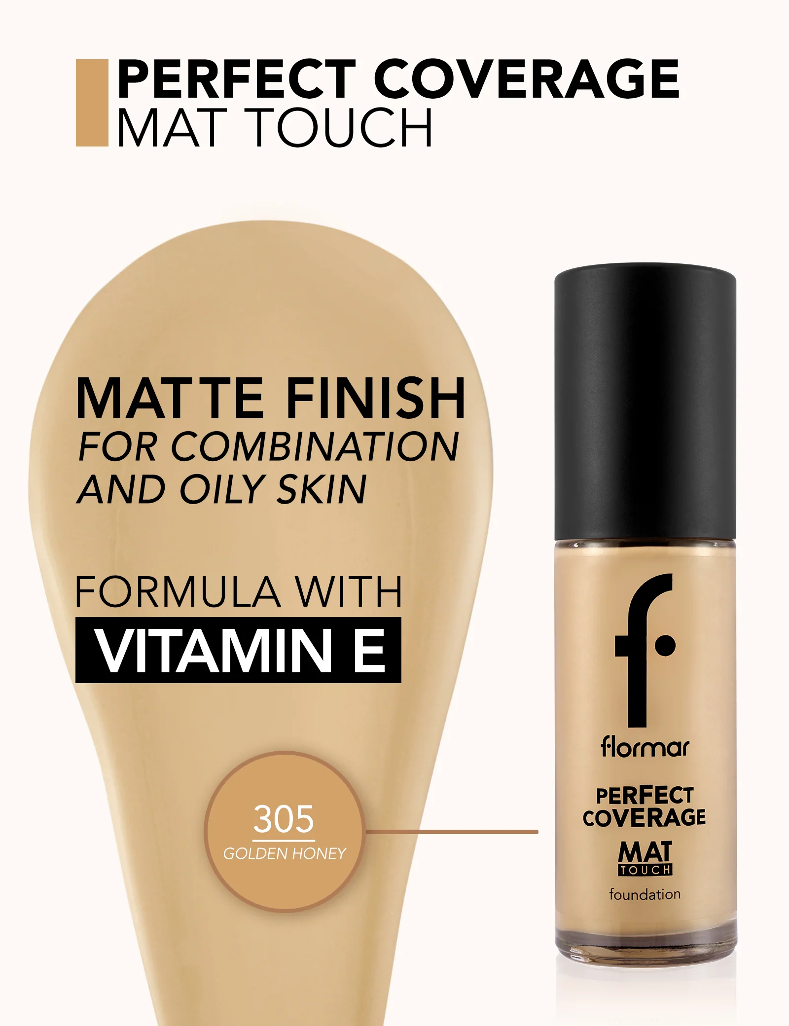 Flormar Mat Touch Foundation 305 Np - Image 4