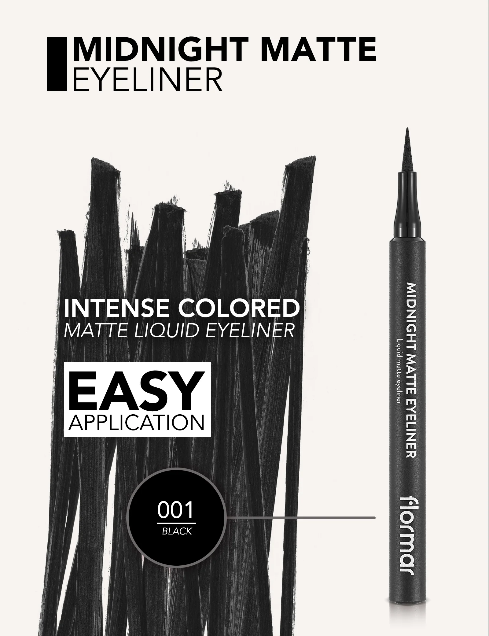 Flormar Midnight Matte Eyeliner 01 Black - Image 5