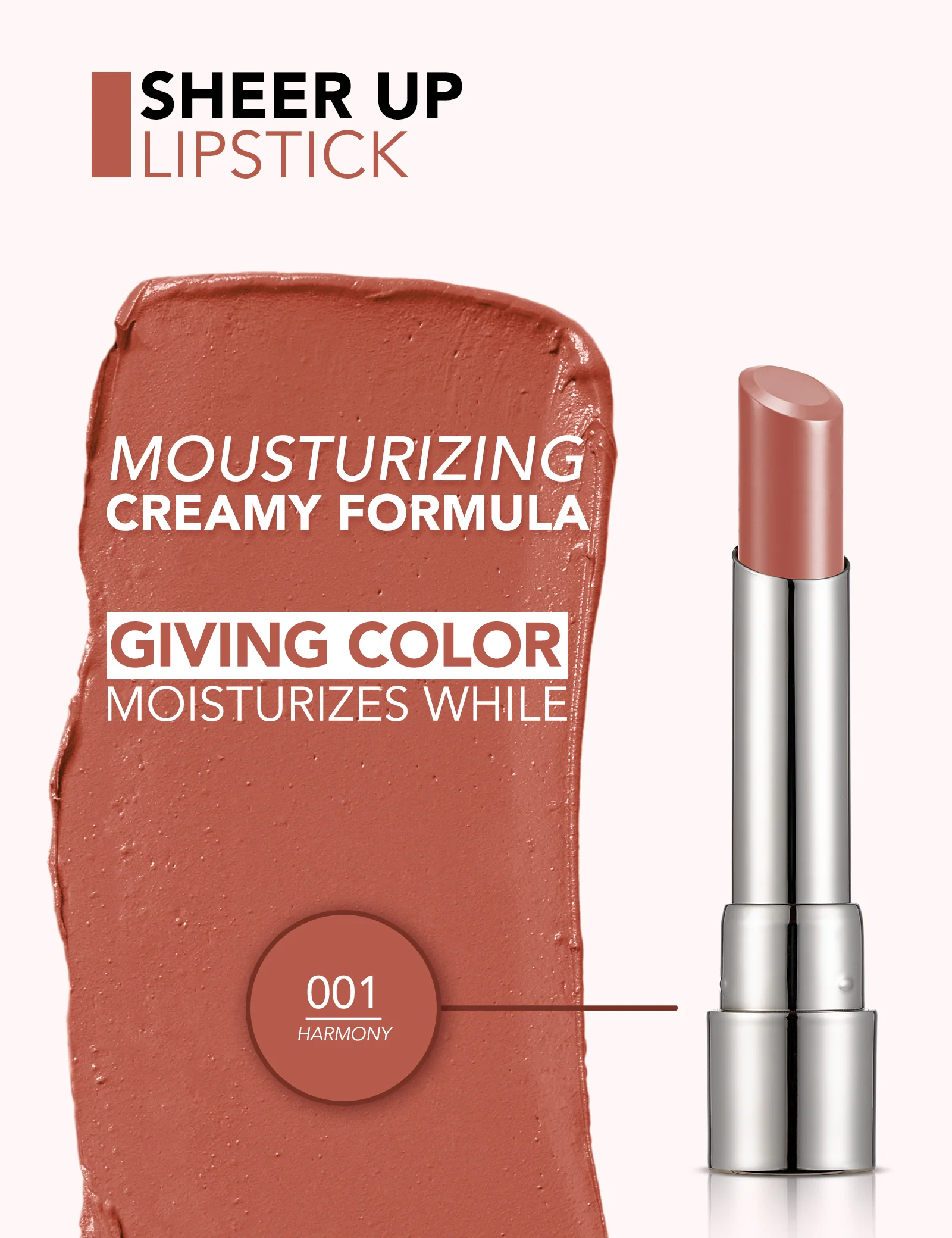 Flormar Sheer Up Lipstick 001 Harmony - New - Image 4