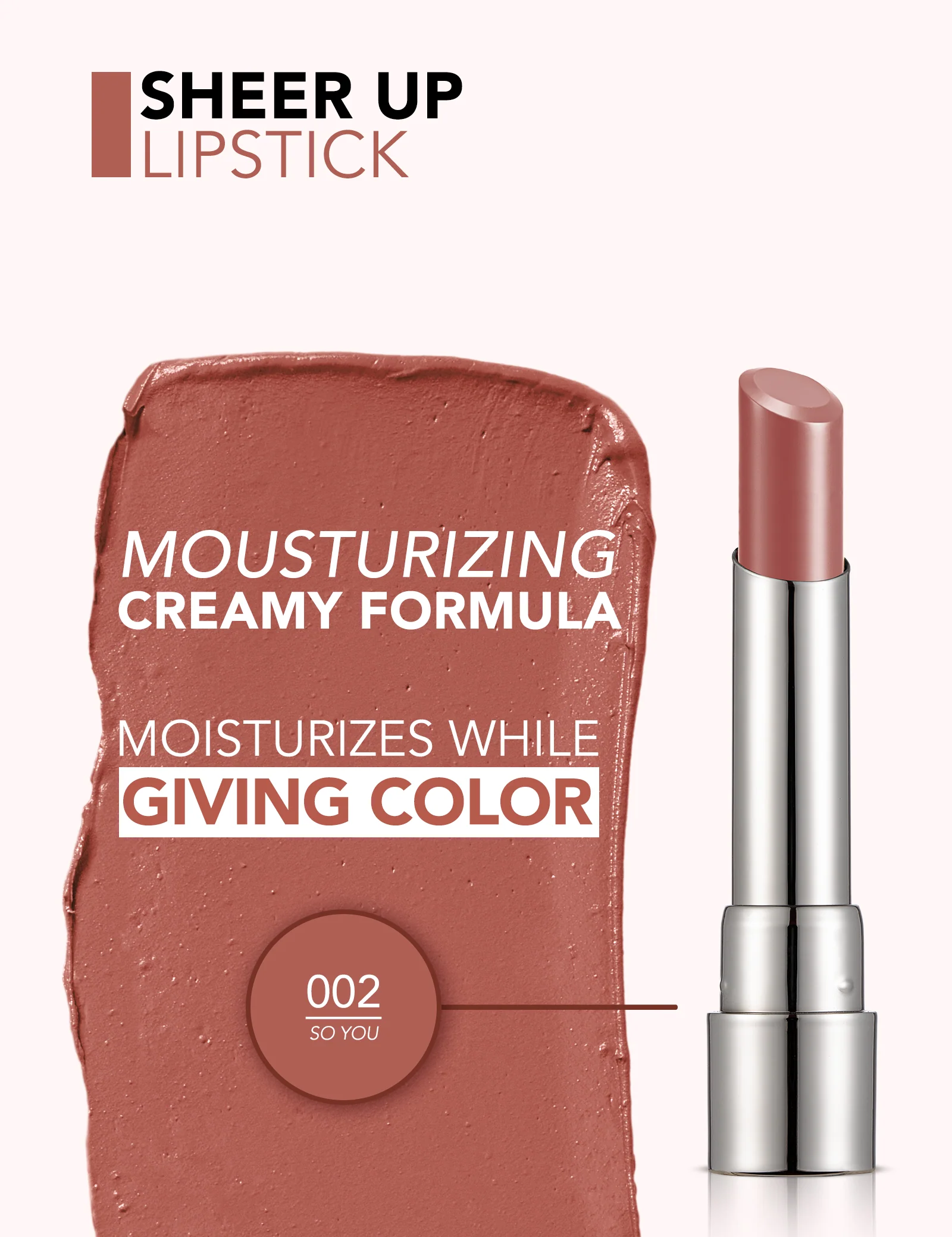 Flormar Sheer Up Lipstick 002 So You - New - Image 4