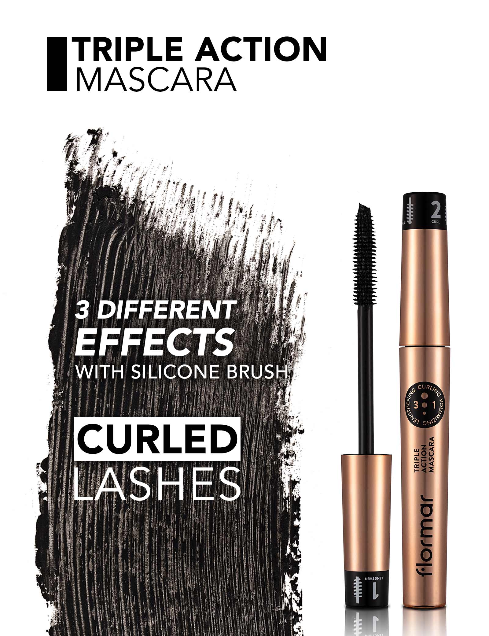 Flormar Triple Action Mascara 3/1 - Image 4