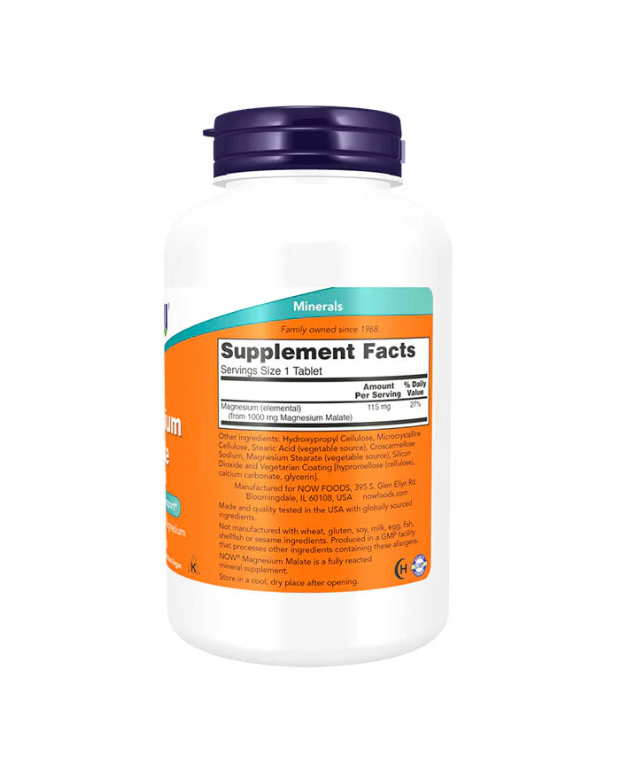 Magnésio Malato (180 Comp) | Now Foods - Image 2