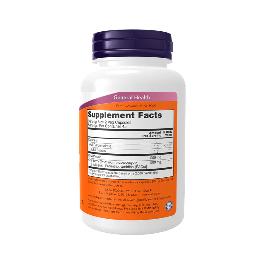 Mannose e Cranberry (90 caps) | Now Foods - Image 2