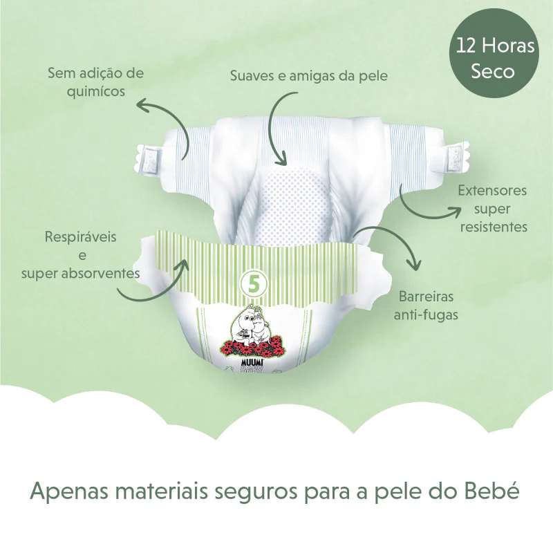 Muumi Baby Big Pack Fraldas Cuecas T5 10-16 Kg 66 un - Image 2