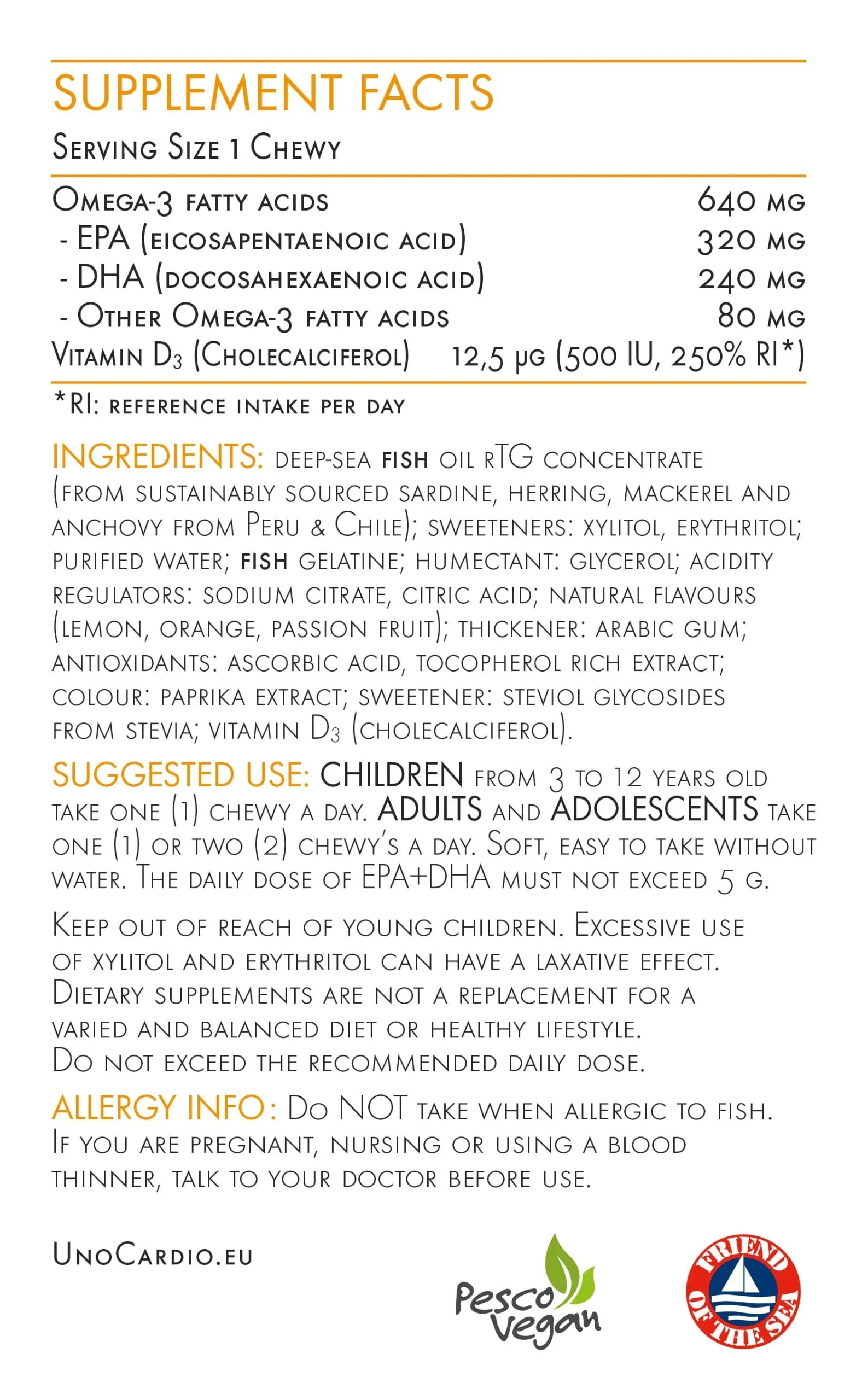 UnoCardio Chewy Ómega 3+ Vit D3 (30 cáps) |WHC - Image 2