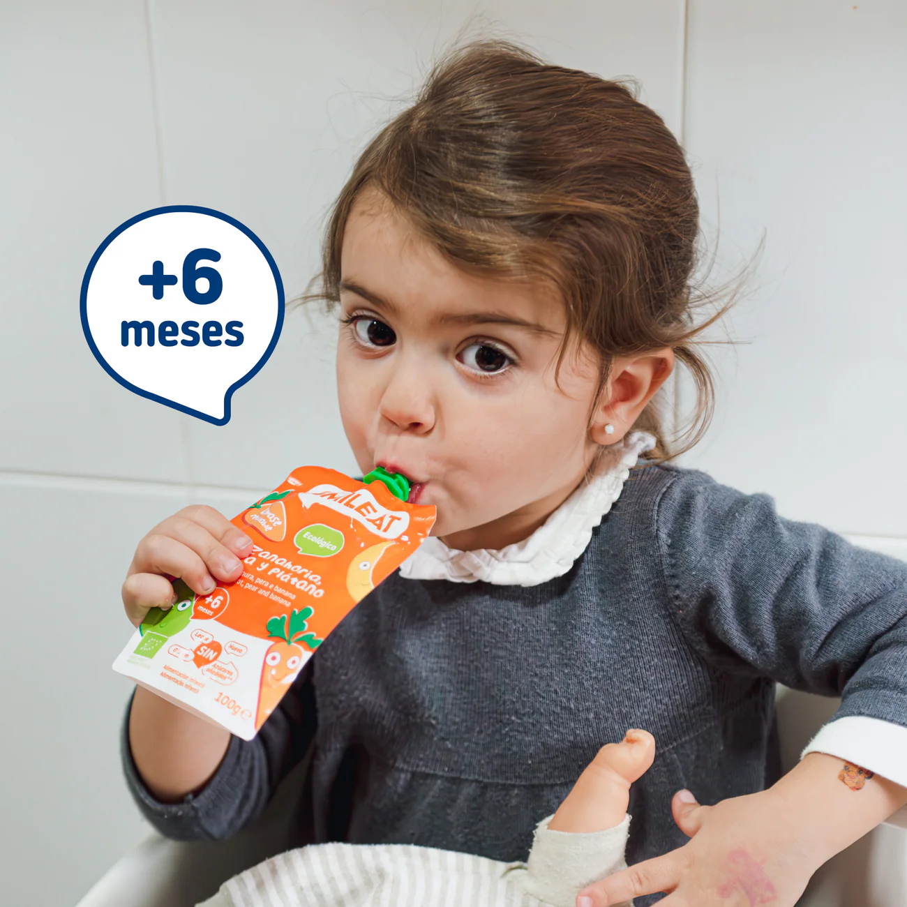 Smileat - Pouch de Cenoura, Pera e Banana +6m 100g - Image 2