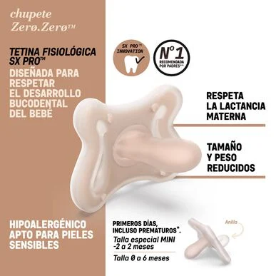 Suavinex Chupeta Fisiológica SX Pro Silicone Tetina Zero.Zero 0-6M Medium - Image 2