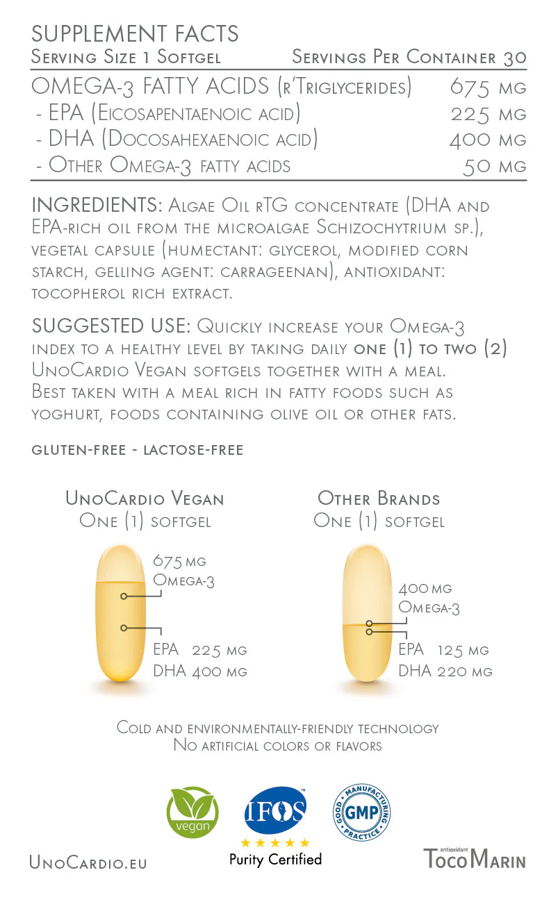 UnoCardio Vegan Ómega 3 (30 Caps) | WHC - Image 2