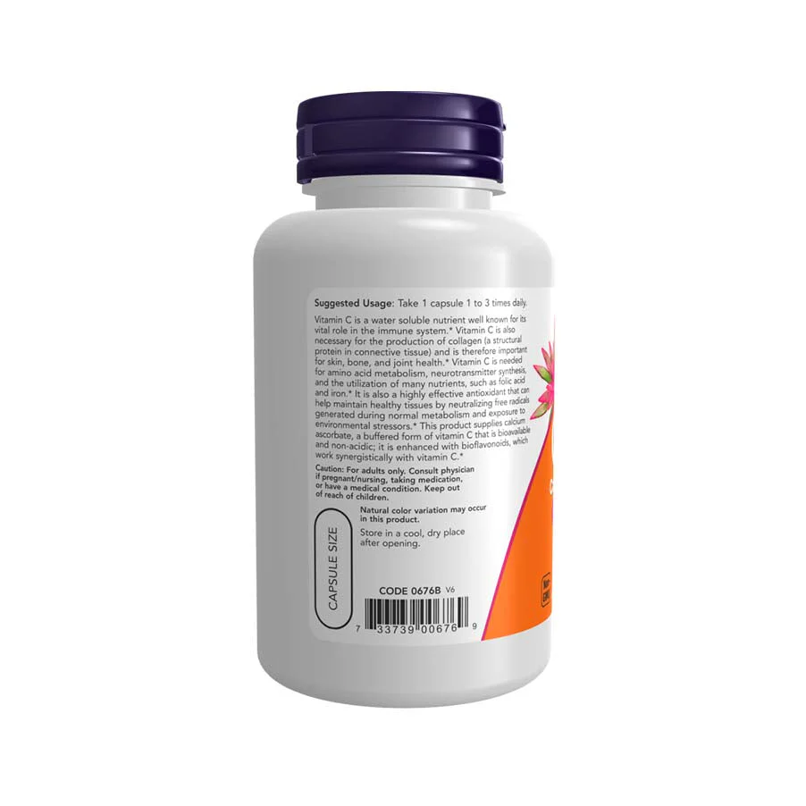 Vitamina C não acida (100 caps) | Now Foods - Image 2