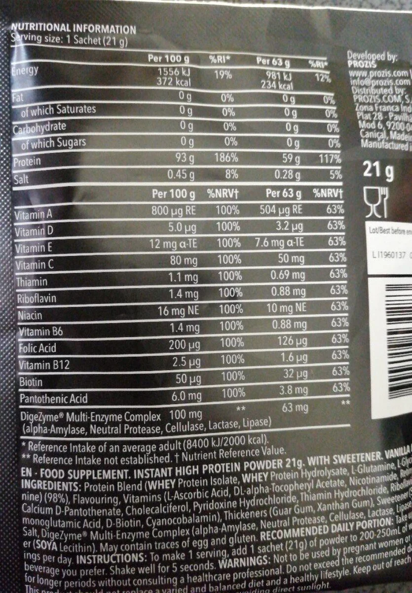 Zero Diet Whey (chocolate) | Prozis - Image 2